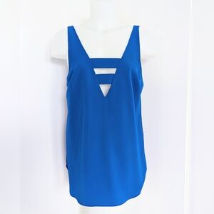 AMANDA U. Electric Blue Sleeveless Tank Top; Size M
